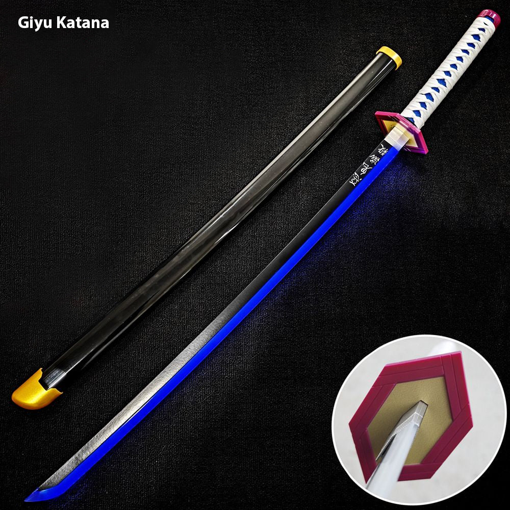 Demon Slayer: Giyu Tomioka Water Hashira Neon LED Katana (104cm) – Premium Light-Up Cosplay Sword