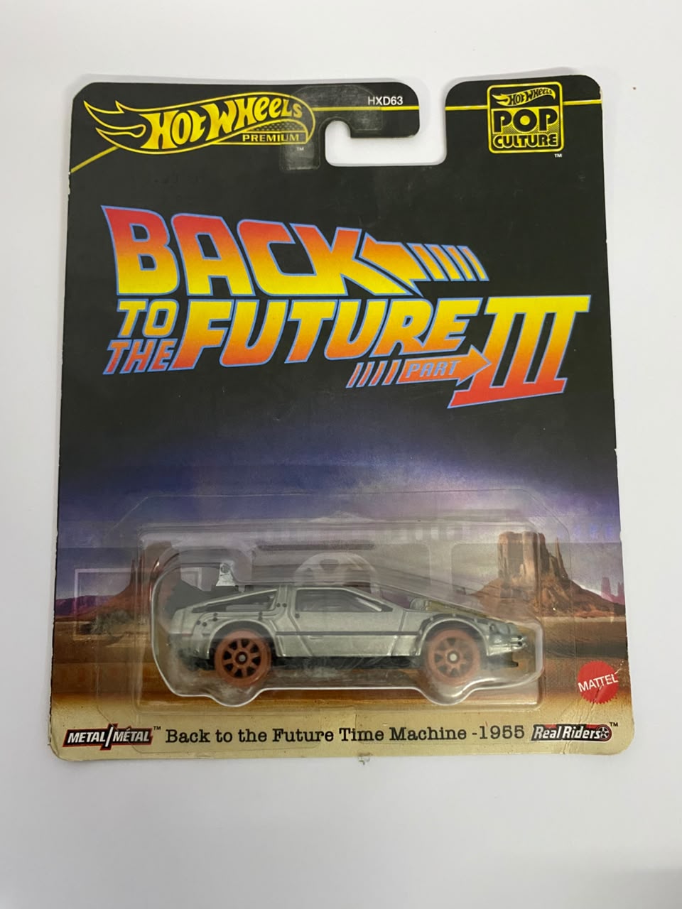 Hot Wheels Premium Pop Culture: Back to the Future Part III Time Machine (1955) – 1:64 Scale Diecast Car (Real Riders)