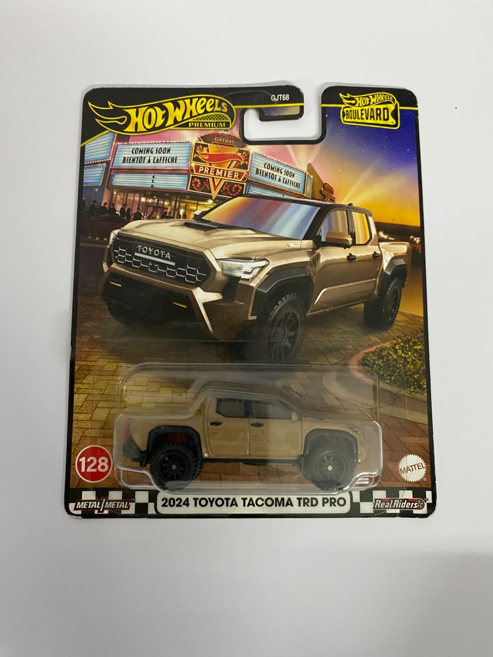 Hot Wheels Premium Boulevard #128: 2024 Toyota Tacoma TRD Pro – 1:64 Scale Diecast Truck (Real Riders)