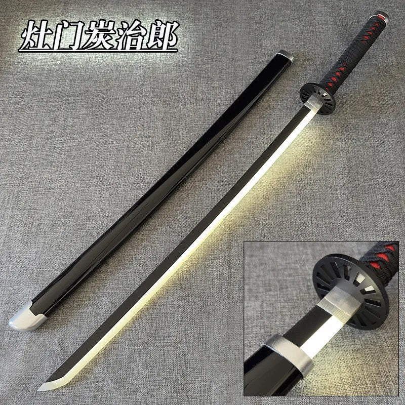 Demon Slayer: Tanjiro Kamado Original Black LED Nichirin Sword (104cm) – Premium Light-Up Cosplay Katana