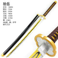 Demon Slayer: Kaigaku Upper Rank 6 Corrupted Thunder Wooden Bamboo Katana Replica (104cm) – Premium Cosplay Sword