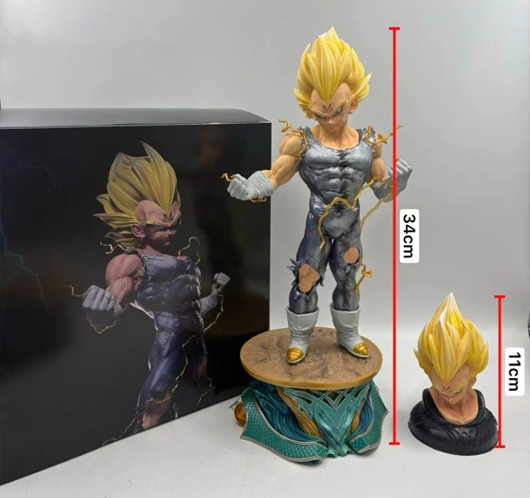 Dragon Ball Z: Majin Vegeta Premium 34cm Collector's Statue with Interchangeable Head & Custom Base