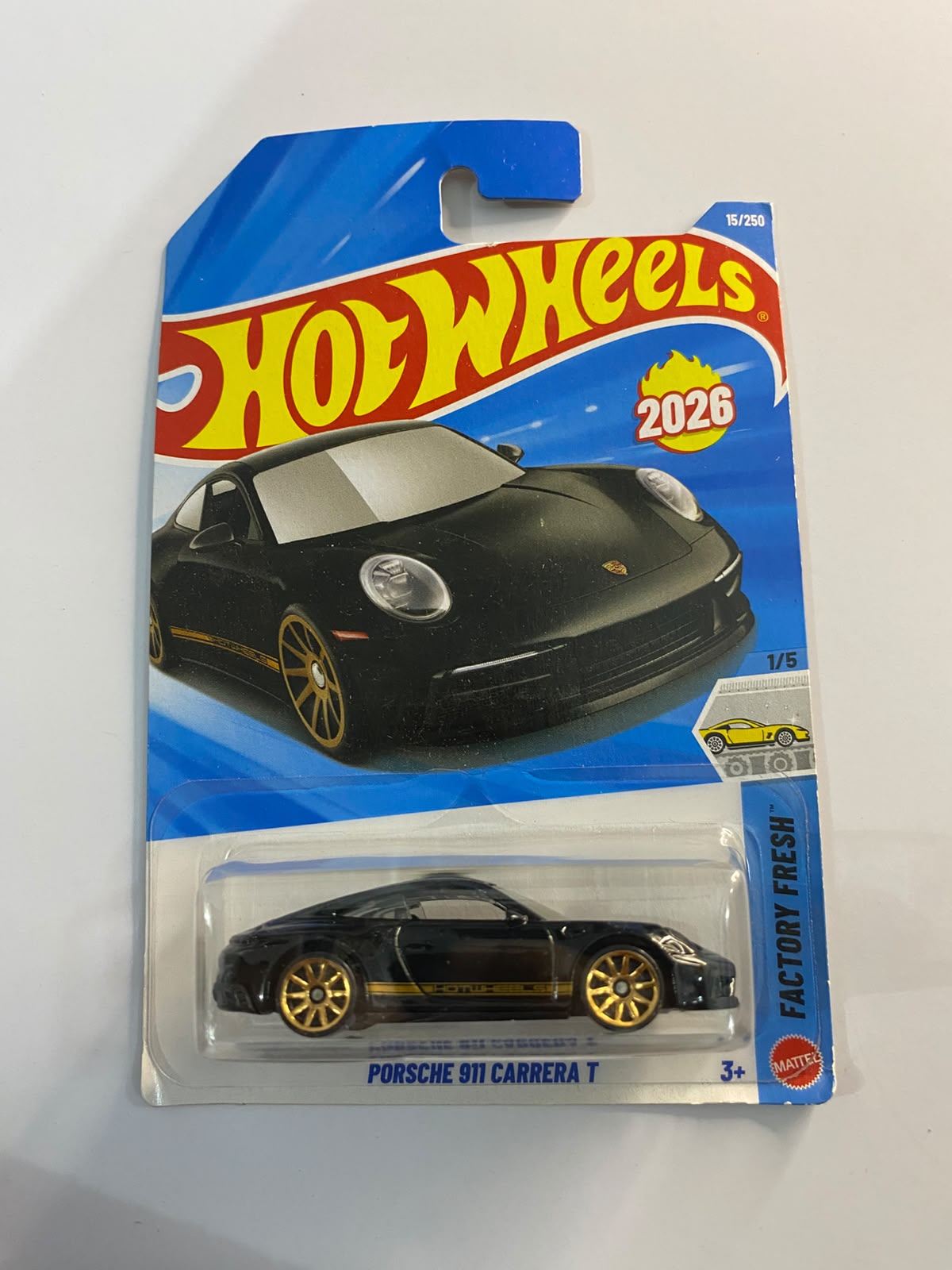 Hot Wheels 2026 Mainline Factory Fresh: Porsche 911 Carrera T – 1:64 Scale Diecast Sports Car