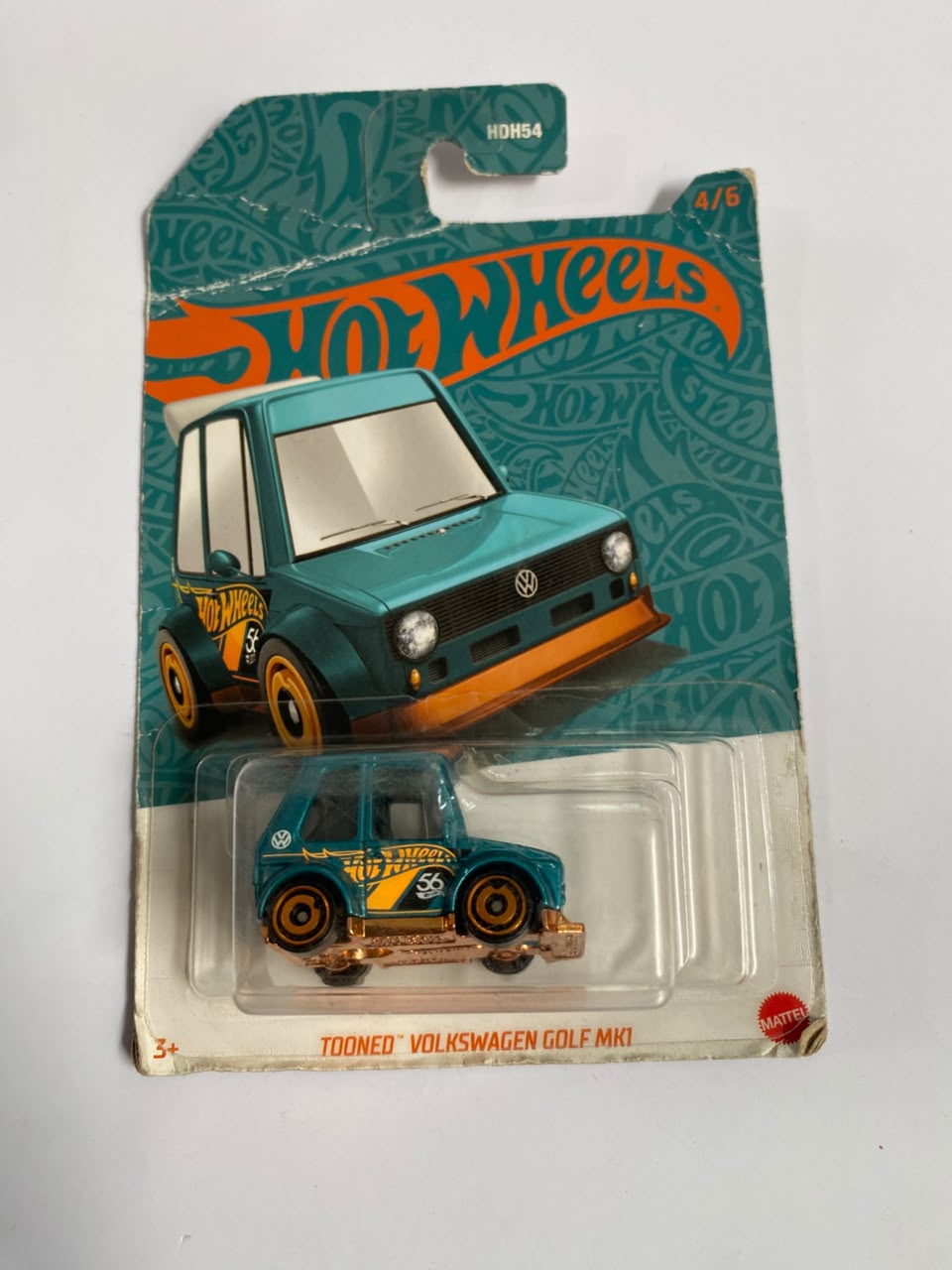 Hot Wheels Tooned Volkswagen Golf MK1 – Teal & Orange Themed Series – 1:64 Scale Diecast Car (4/6)