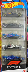 Hot Wheels F1 2025 Formula 1 5-Pack Diecast Car Set – Includes Red Bull, Mercedes, Alpine, Haas & Williams (1:64 Scale)